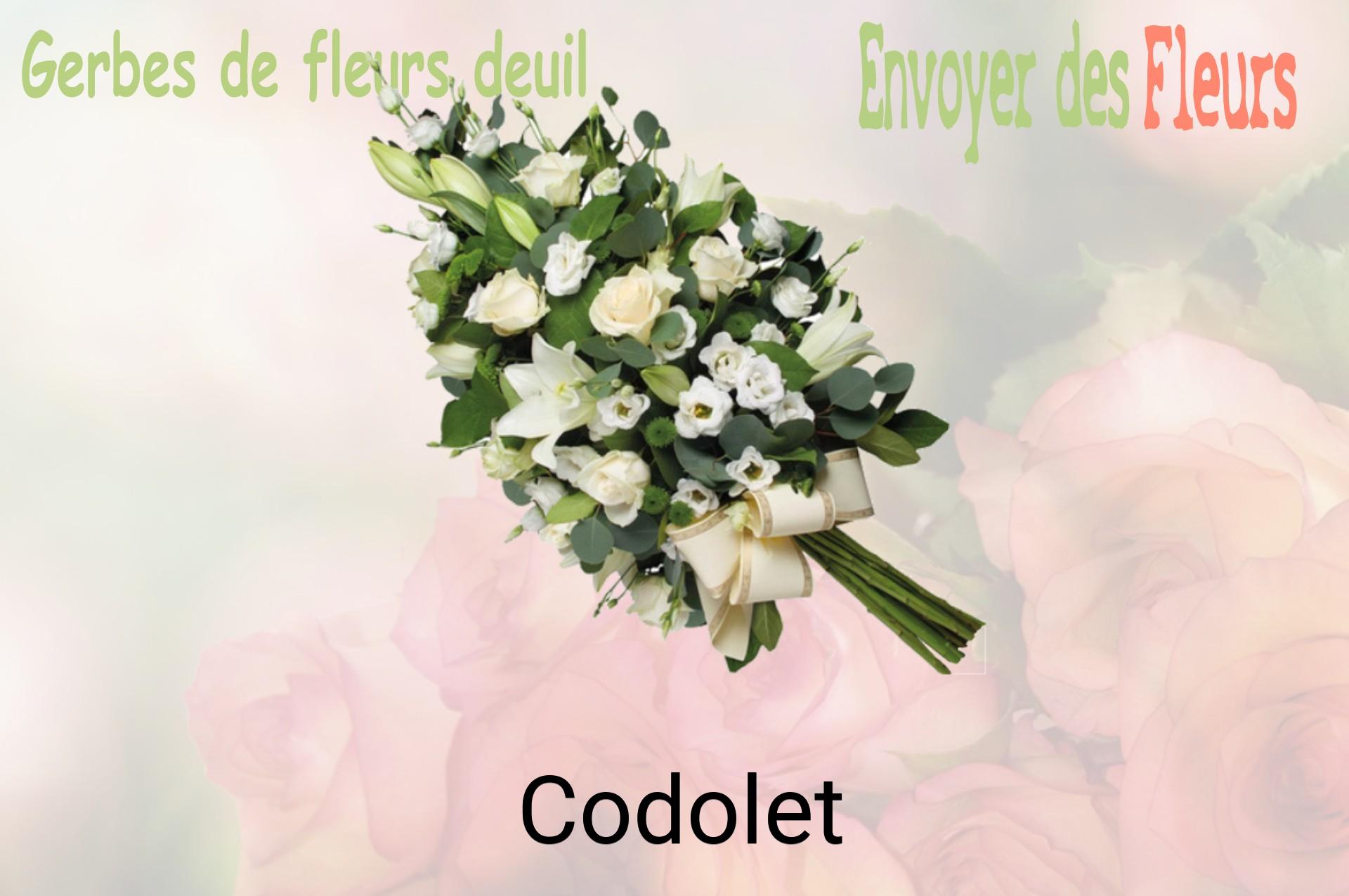 Gerbe de fleurs de deuil livrée à Codolet